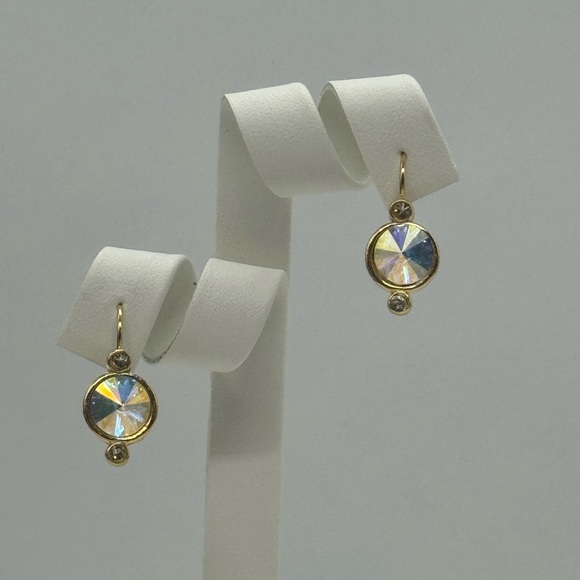 AB Crystal Earrings Made w/ Swarovski Crystal - Picture 1 of 7